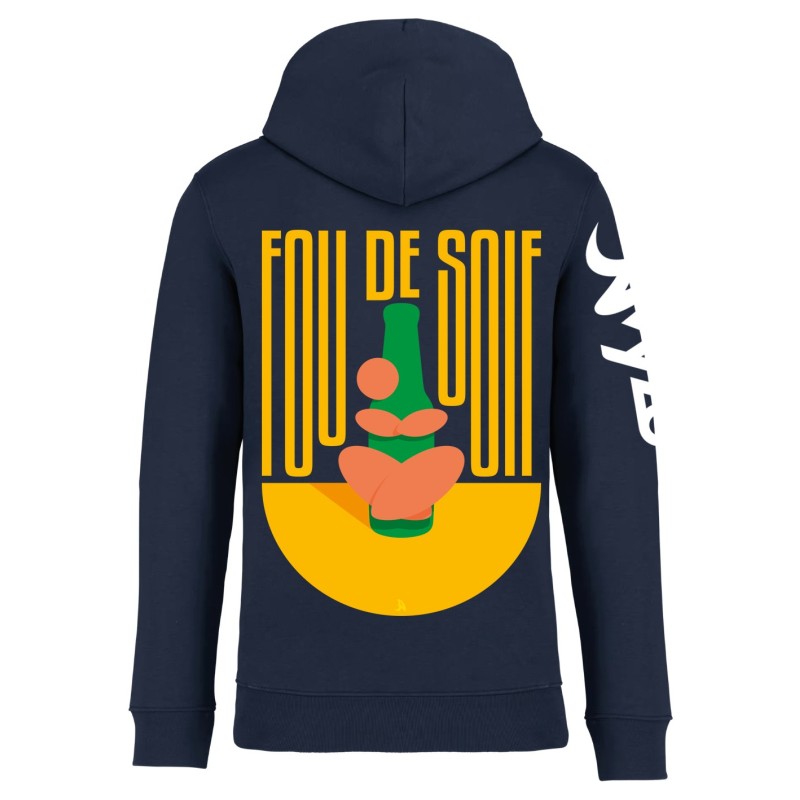 FOU DE SOIF VERT - Sweat à capuche
