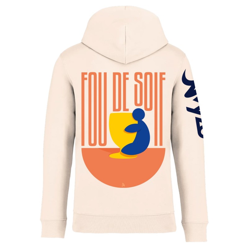 FOU DE SOIF BLEU - Sweat à capuche